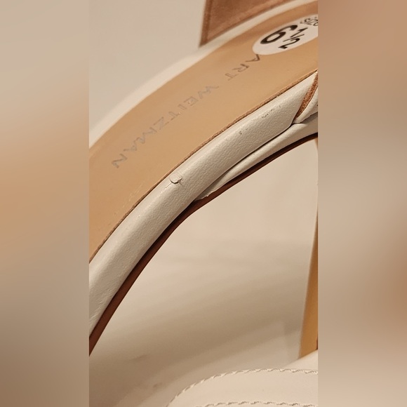 Stuart Weitzman Amelina Sandals Women’s White Ankle Strap Heels Size 6.5 - Picture 13 of 13